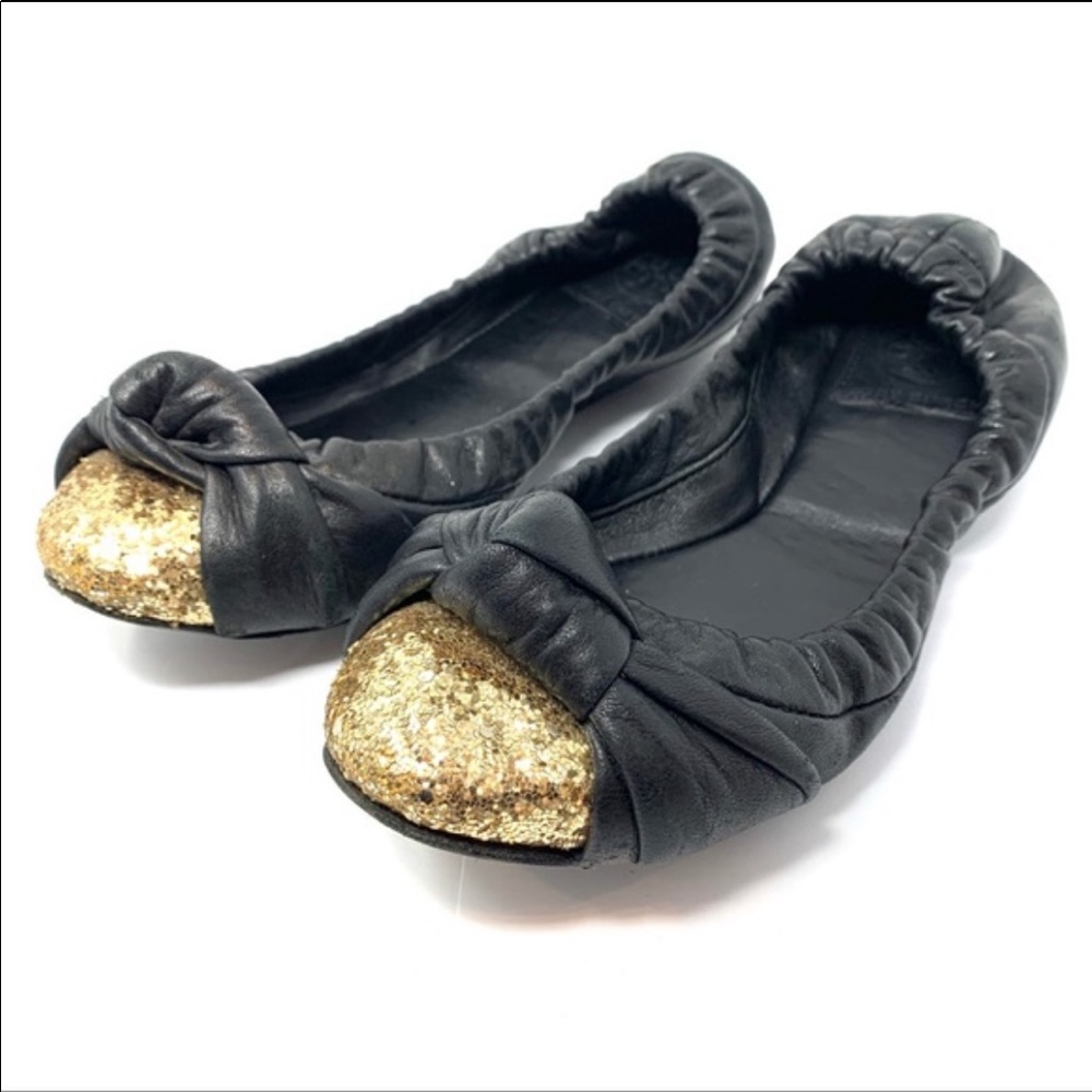 Tory Burch Katie Glitter Toe Flats